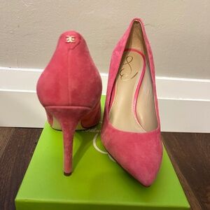 Sam Edelman pink suede stilettos